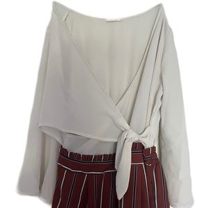 Long sleeve striped romper